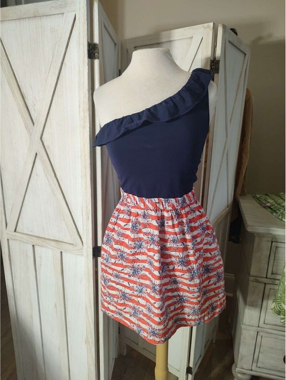 Lilly Pulitzer Dionne Dress She's A Firecracker Patriotic Fireworks Medium M